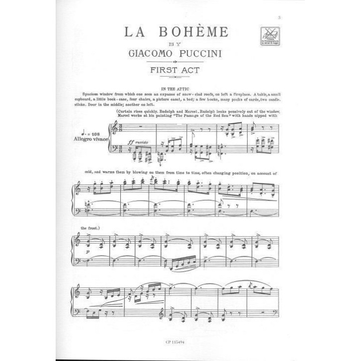 LA BOHEME / VOCAL SCORE