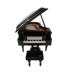 czarny lakier + stołeczek fortepianowy, 10x8 cm