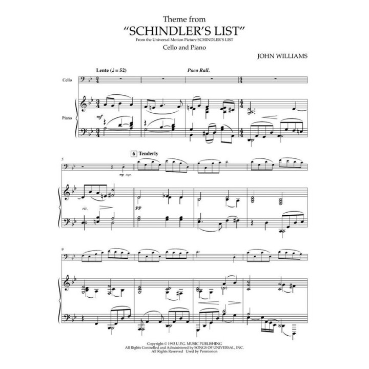 SCHINDLER'S LIST FOR PIANO