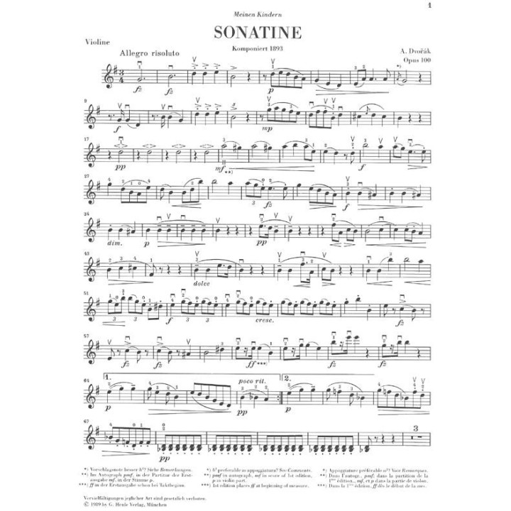 SONATINA FOR PIANO & VIOLIN G-DUR OP.100