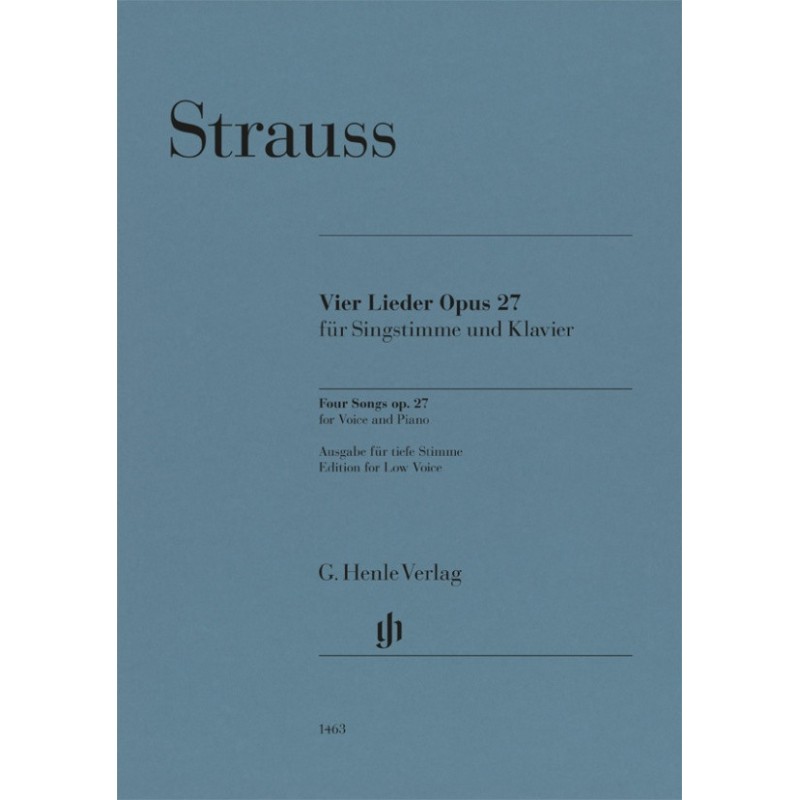 FOUR SONGS OP.27 FOR LOW VOICE AND PIANO