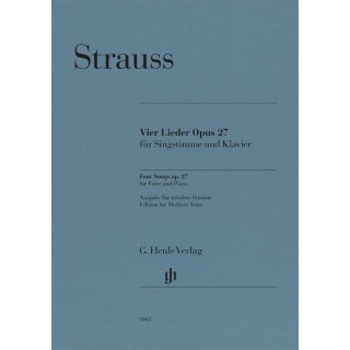 FOUR SONGS OP.27 FOR MEDIUM VOICE AND PIANO