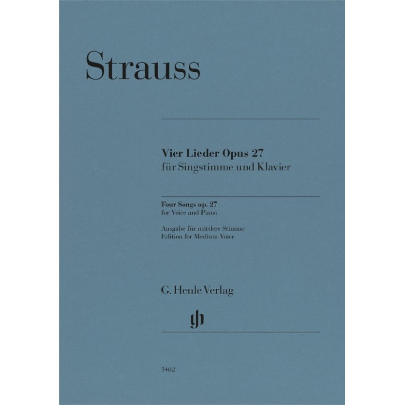 FOUR SONGS OP.27 FOR MEDIUM VOICE AND PIANO