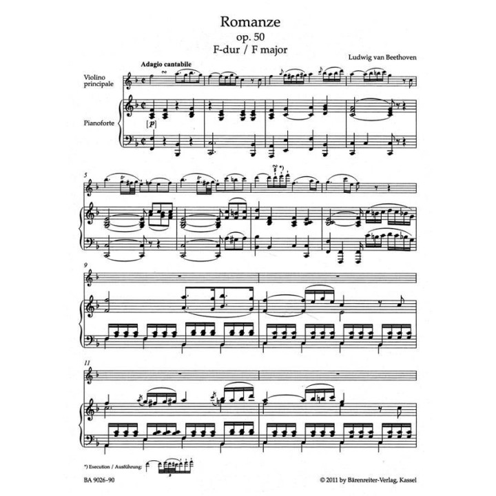 ROMANCES F-DUR, G-DUR FOR VIOLIN & PIANO