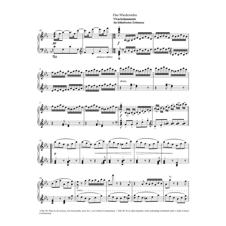SONATA IN E-FLAT MAJOR FOR PIANO OP.81A / LES ADIE