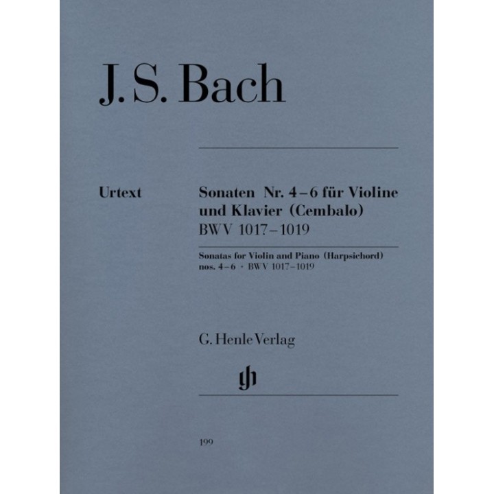 SONATAS FOR VIOLIN & PIANO N.4-6 BWV 1017-1019