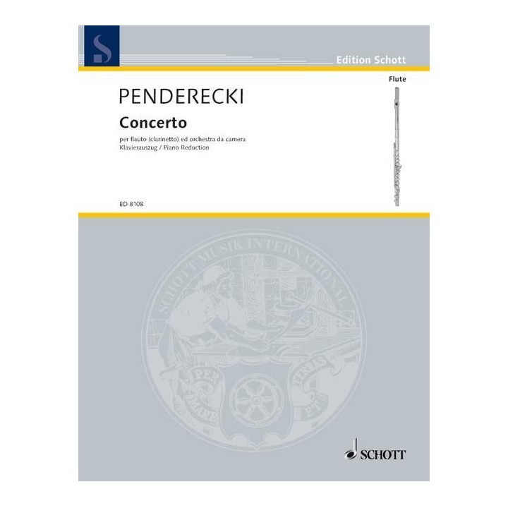 PENDERECKI K.  ED8108, CONCERTO PER FLAUTO ED ORCH