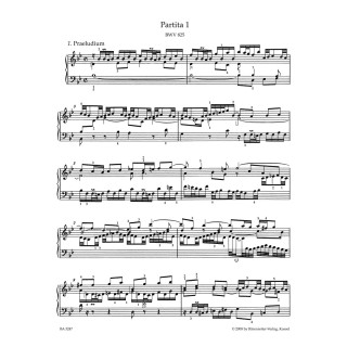 SIX PARTITAS FIRST PART OF THE CLAVIER UBUNG  BWV