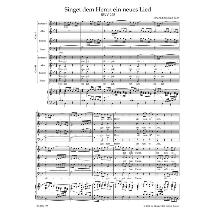 MOTETS BWV 225-230 / VOCAL SCORE