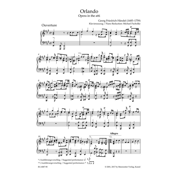 ORLANDO HWV 31 / VOCAL SCORE