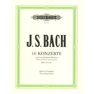 16 KONZERTE KLAVIER (CEMBALO) BWV 972-987