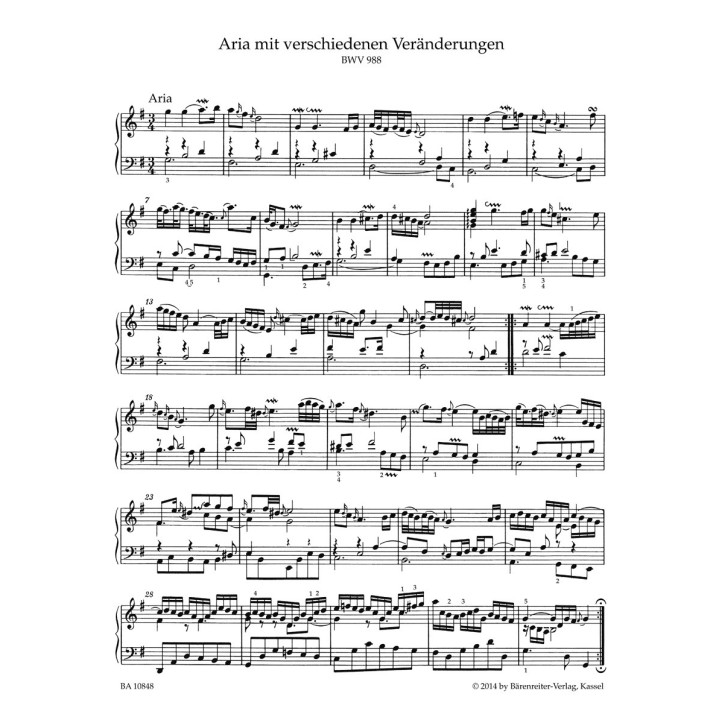 GOLDBERG VARIATIONS BWV 988 (WITH FINGERINGS)