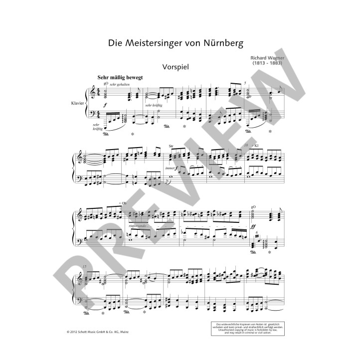 DIE MEISTERSINGER VON NURNBERG  / VOCAL SCORE