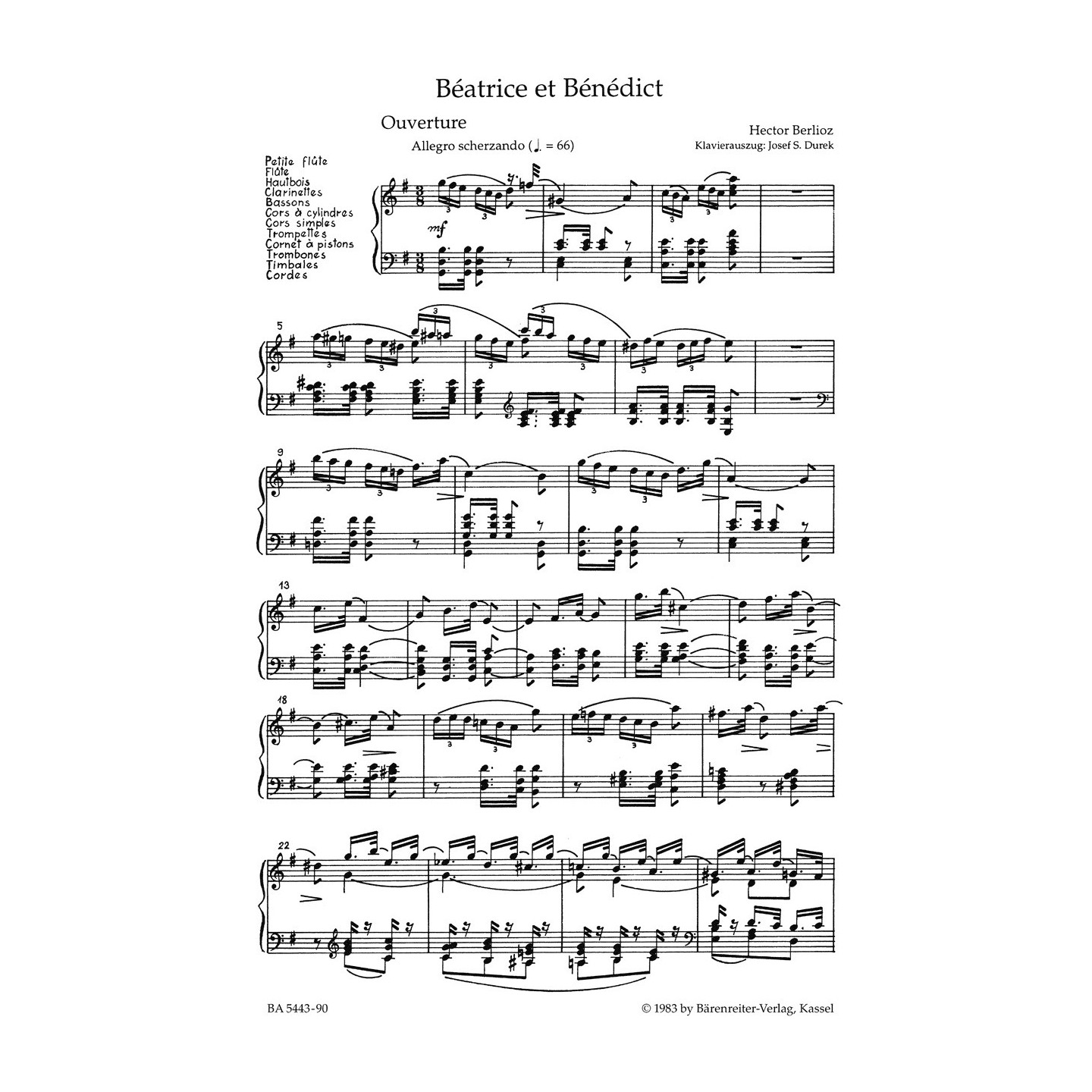 BEATRICE ET BENEDICT VOCAL SCORE