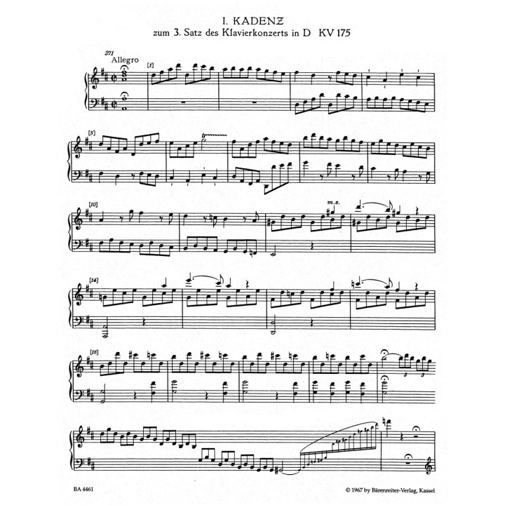 CADENZAS, LEAD-INS AND ORNAMENTS TO THE PIANO CONC