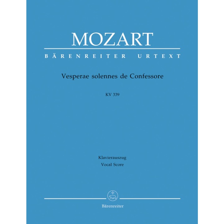 VESPERAE SOLENNES DE CONFESSORE   KV 339 /VOCAL SC