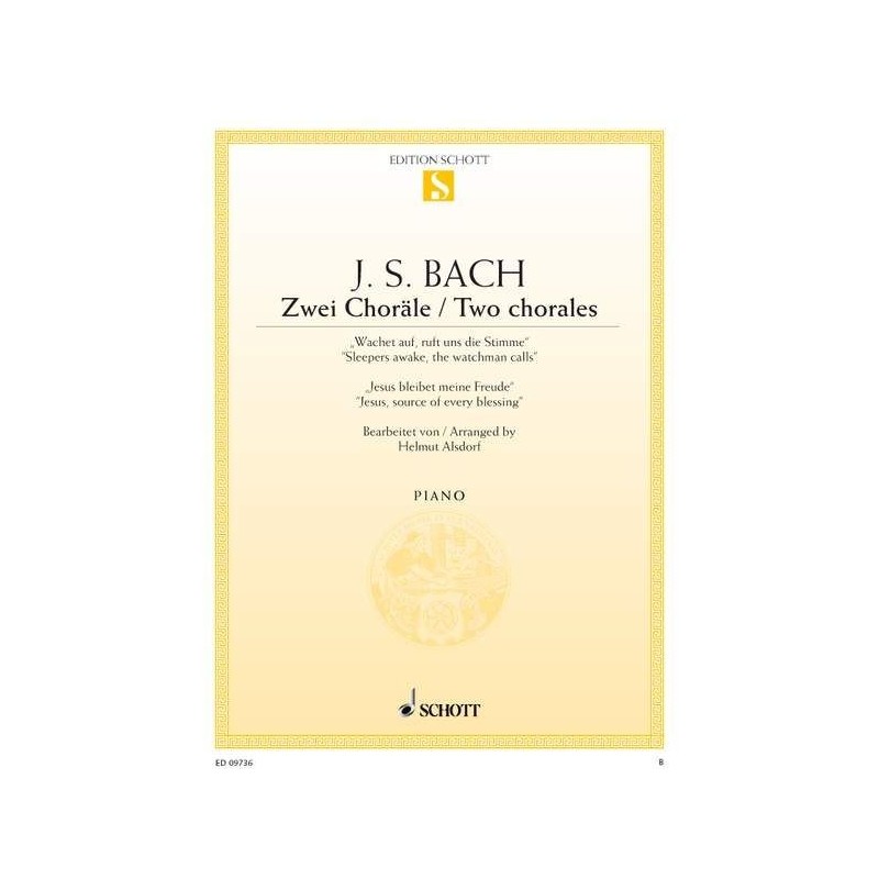 BACH J.S. ED09736, TWO CHORALES BWV 140, BWV 147 F