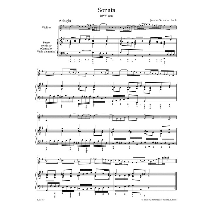 BACH J.S. BA5167, SONATAS FOR VIOLIN & B.C.  BWV 1