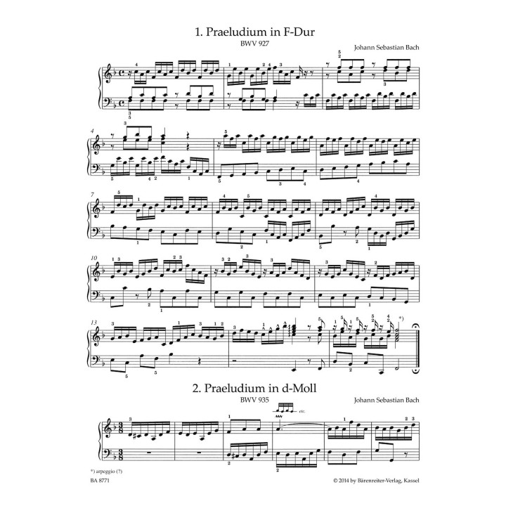 BARENTEITER PIANO ALBUM BA8771, FROM HANDEL TO RAV