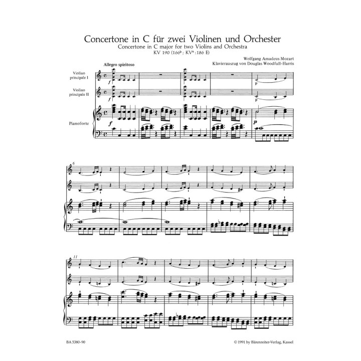 CONCERTO FOR TWO VIOLINS & ORCHESTRA KV 190 / WYCI