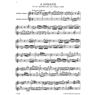 SIX CANONIC SONATAS FOR TWO FLUTES OE TWO VIOLINS