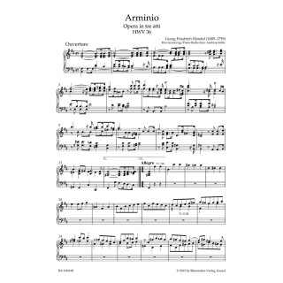 ARMINIO WWV 36 / VOCAL SCORE