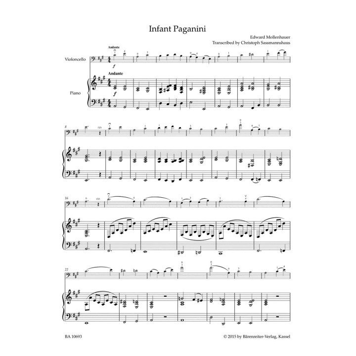 THE INFANT PAGANINI / ARRANGED FOR CELLO