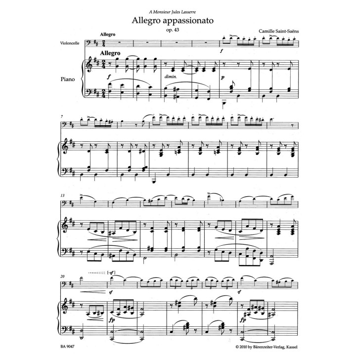 ALLEGRO APPASSIONATO  FOR VIOLONCELLO & PIANO