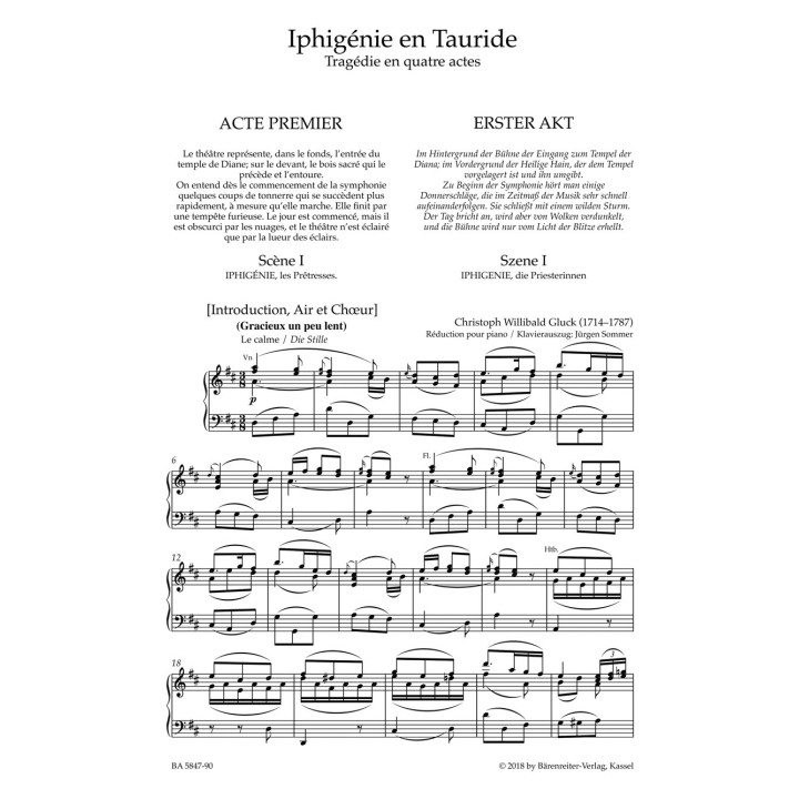 IPHIGENIE EN TAURIDE / VERSION PARIS 1779 / VOCAL