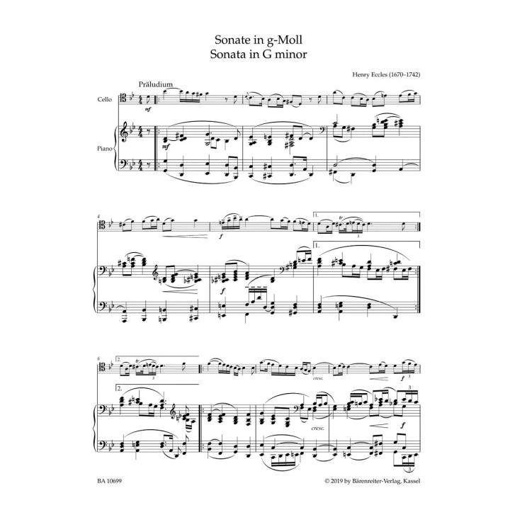 SONATA G-MOLL FOR CELLO AND PIANO